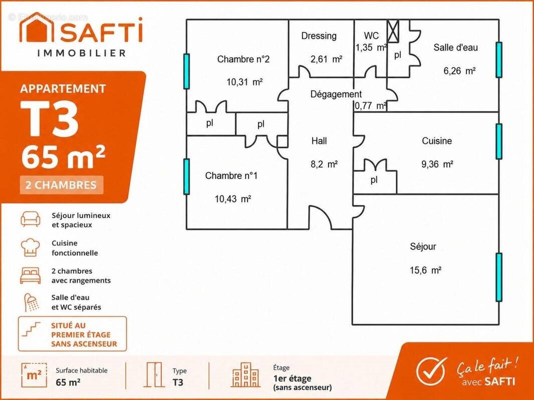 Appartement à vendre, 65m², Perpignan