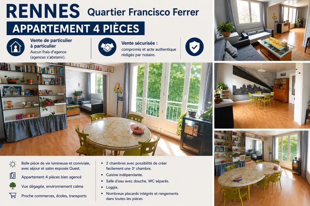 Appartement à vendre, 68m², Rennes