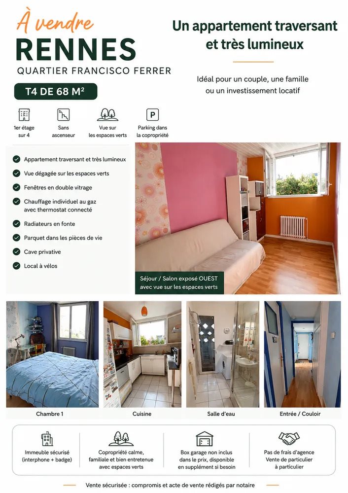 Appartement à vendre, 68m², Rennes