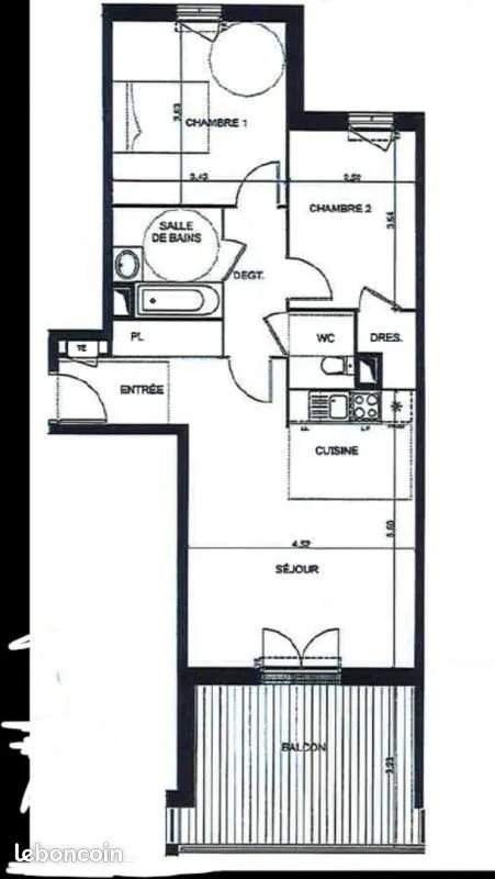 Appartement à vendre, 62m², Toulouse
