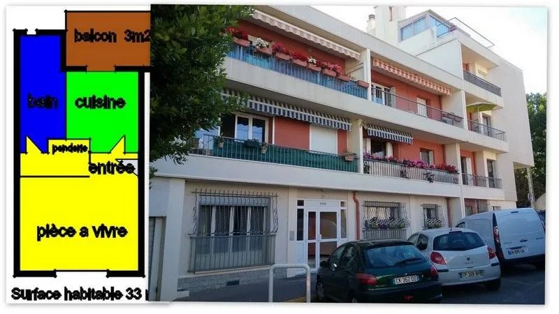 Appartement à louer, 33m², Marseille 10ème