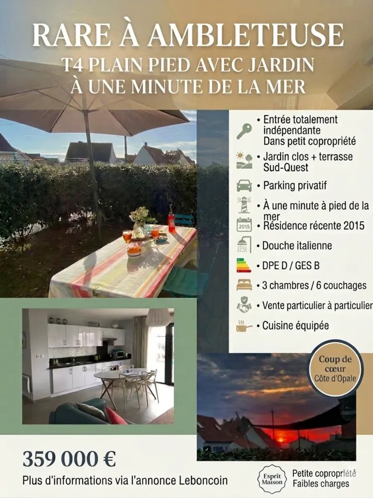 Appartement à vendre, 65m², Ambleteuse