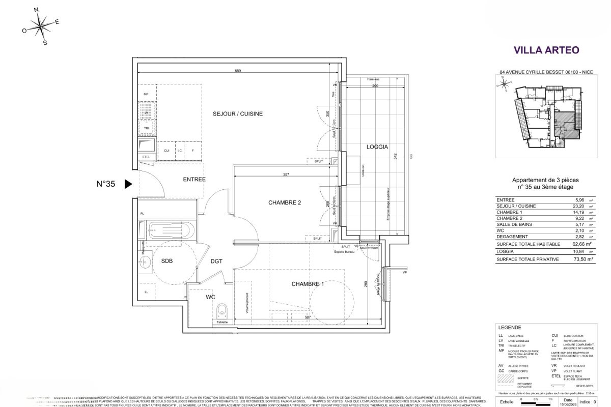 Appartement à vendre, 62m², Nice