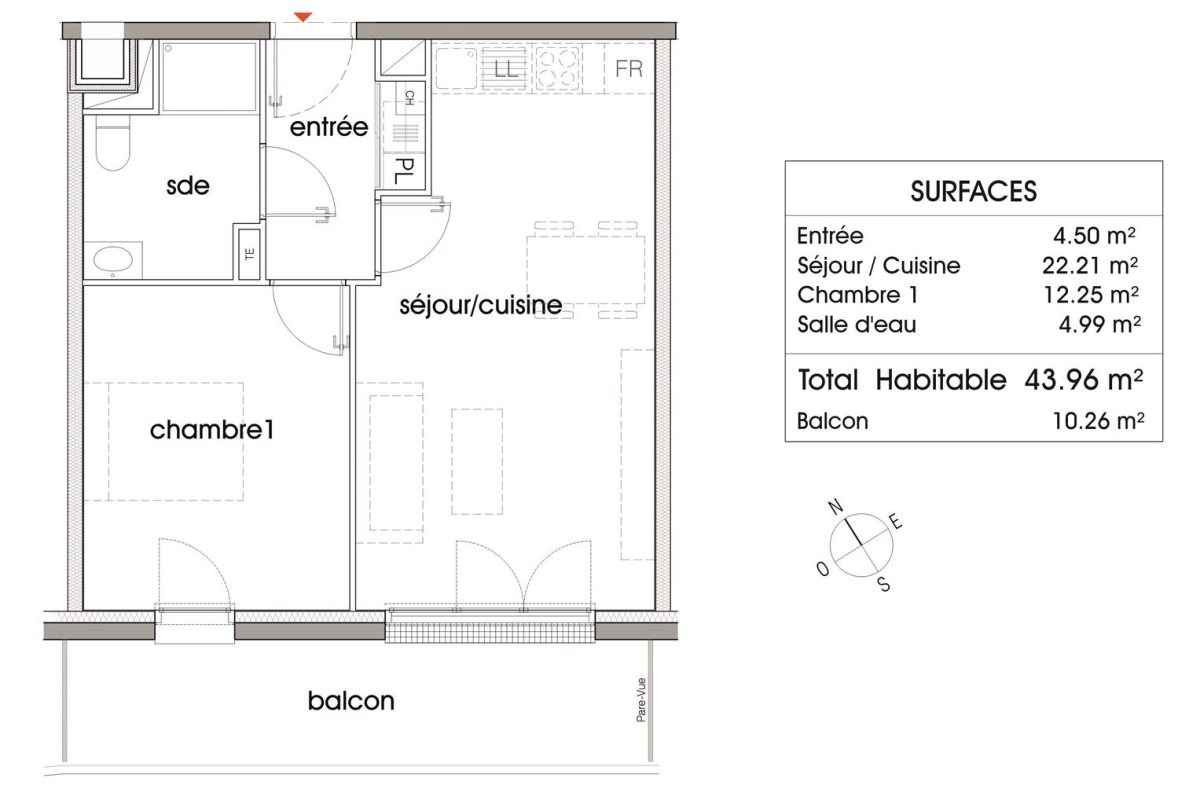 Appartement à vendre, 44m², Le Bouscat
