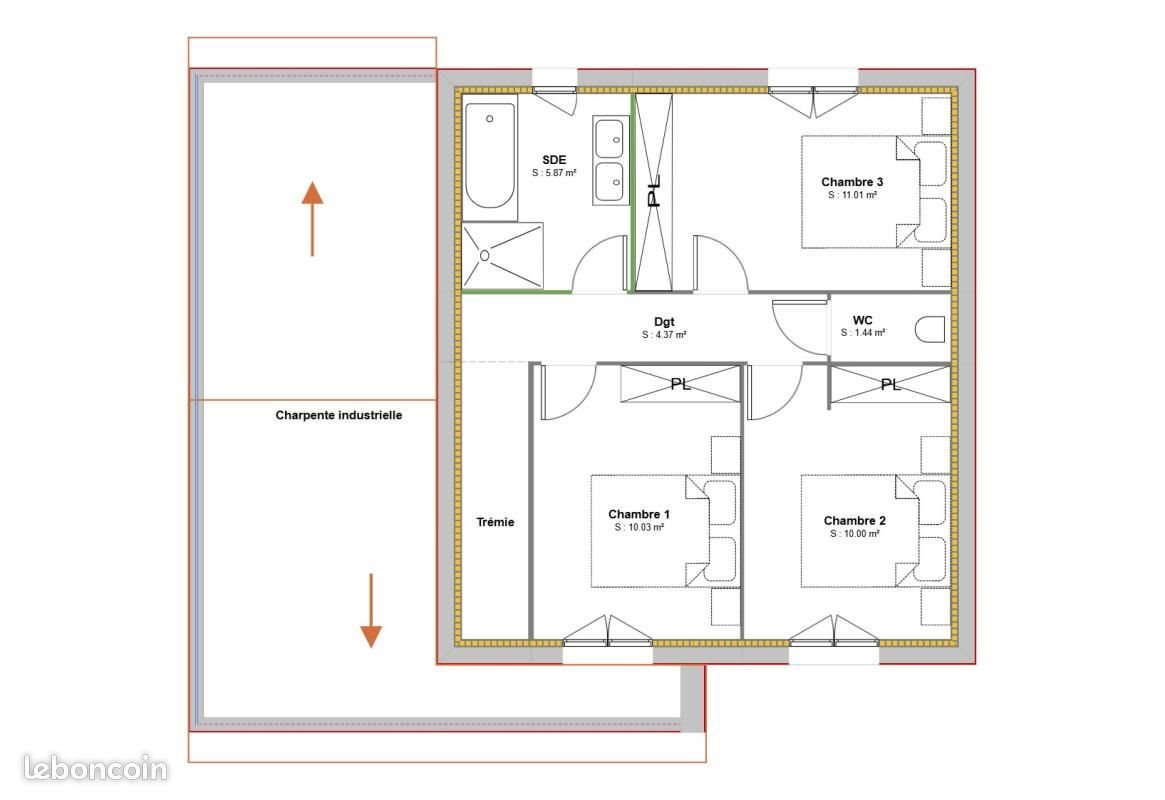 Maison à vendre, 92m², Jullié