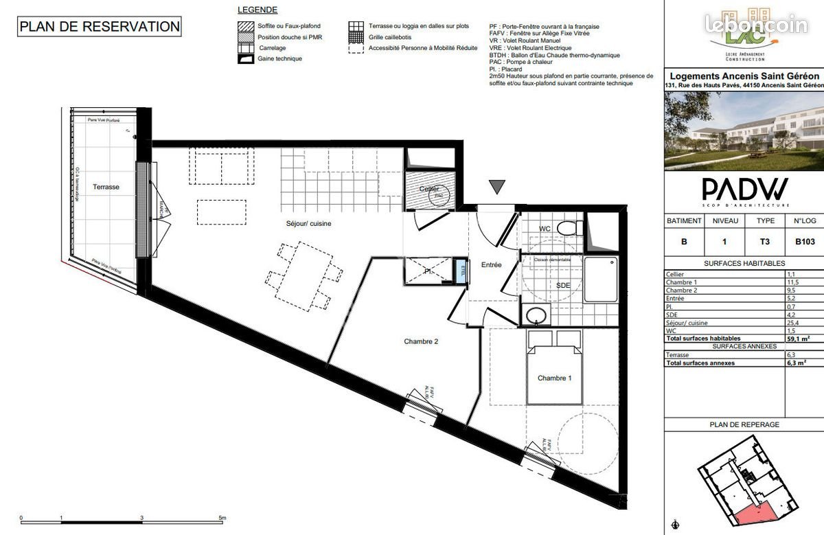 Appartement à vendre, 59m², Ancenis