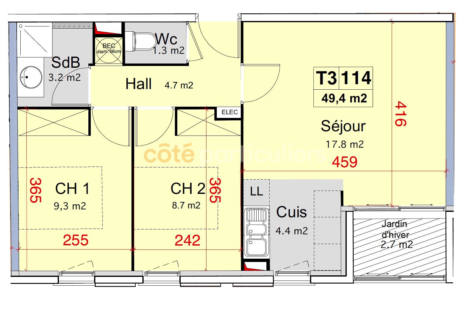 Appartement à louer, 50m², Cholet