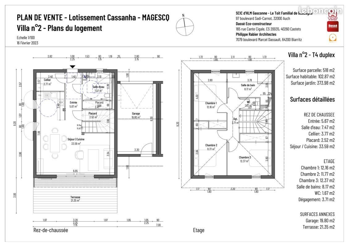 Maison à vendre, 103m², Magescq