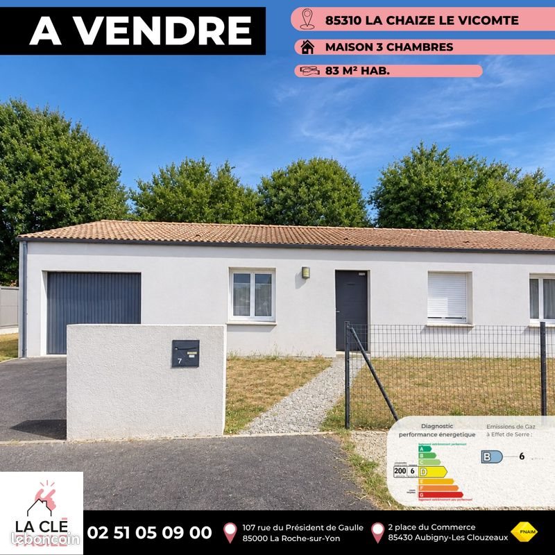Maison à vendre, 83m², La Chaize-le-Vicomte