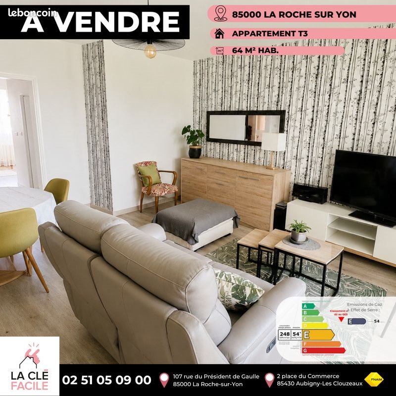 Appartement à vendre, 64m², La Roche-sur-Yon