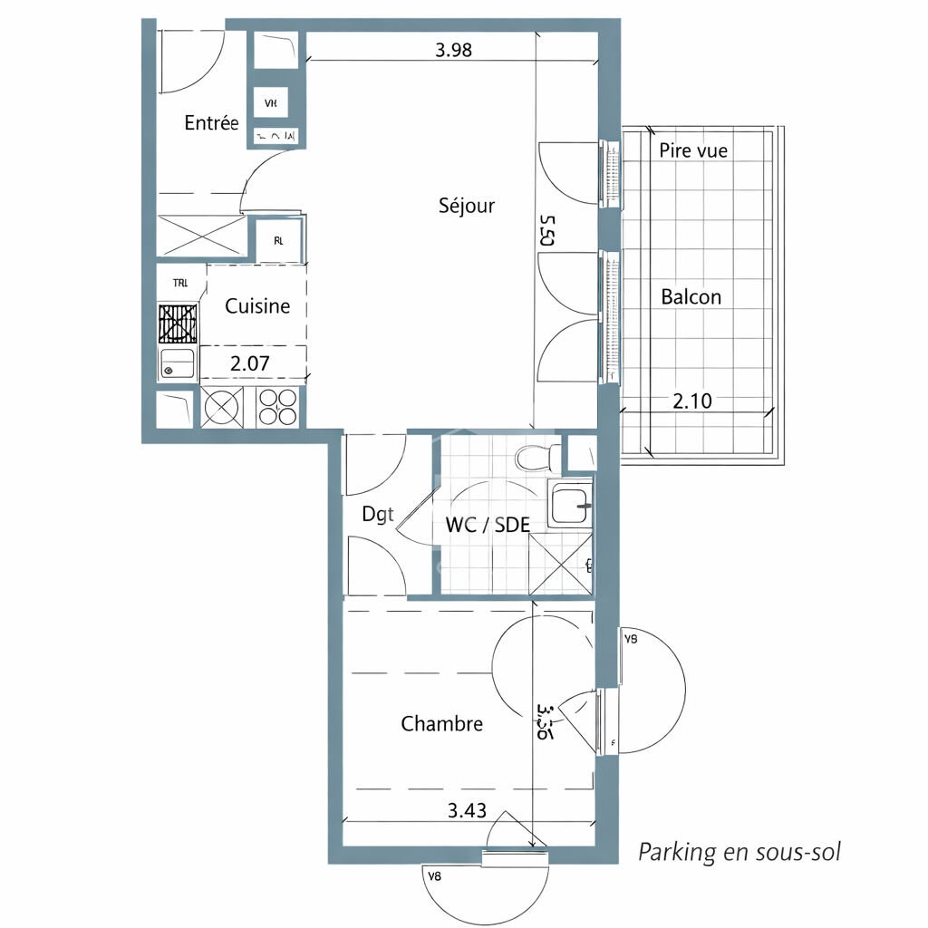 Appartement à vendre, 50m², Guyancourt