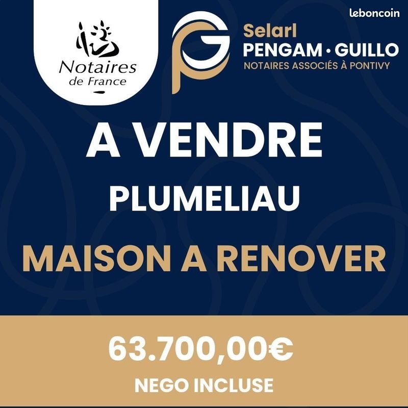 Maison à vendre, 40m², Pluméliau