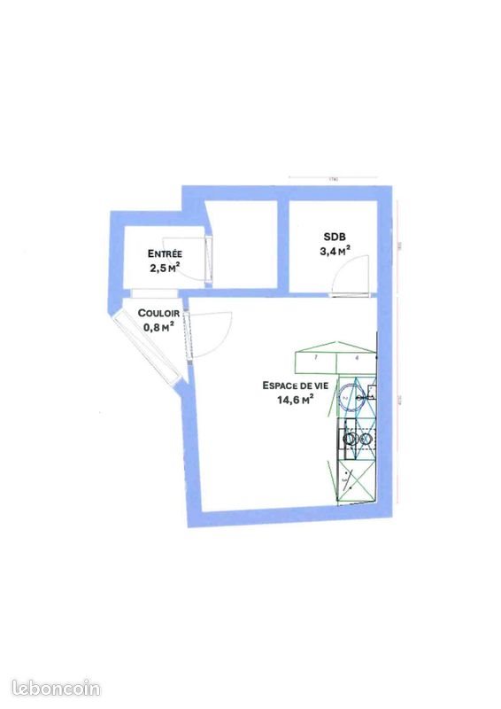 Appartement à louer, 21m², Metz