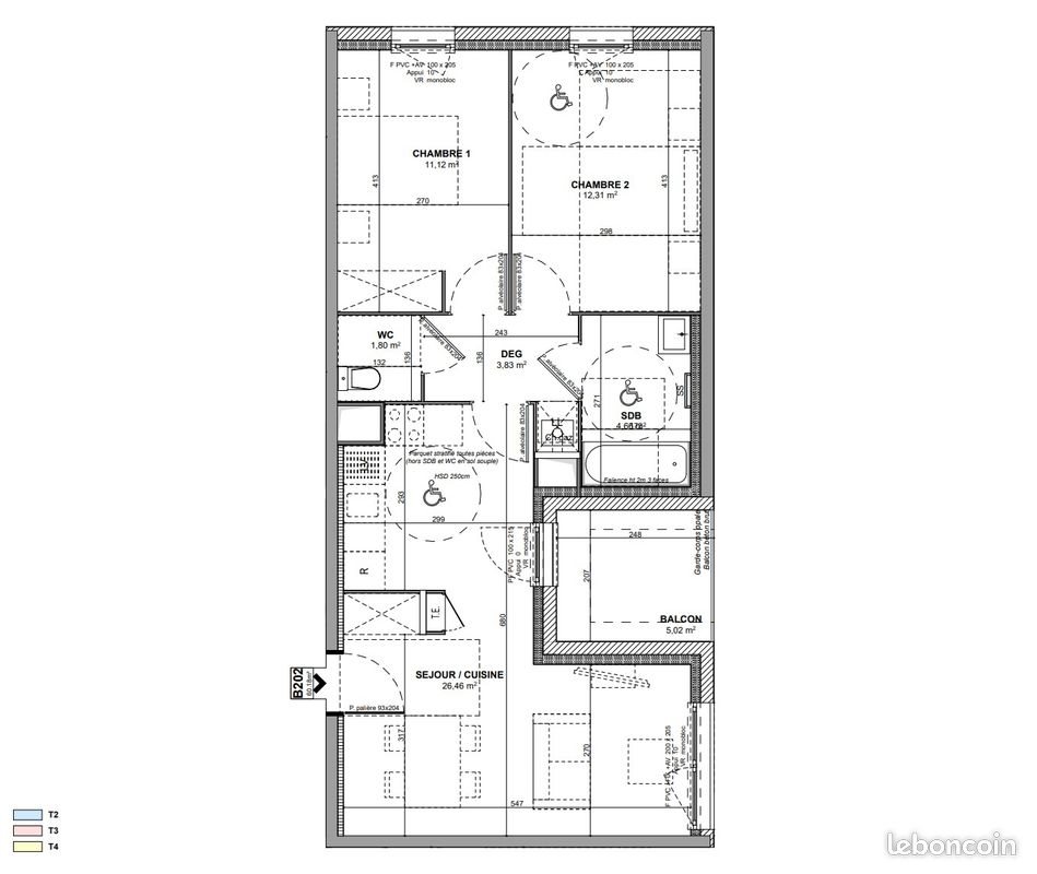 Appartement à vendre, 60m², Saint-Bonnet-de-Mure