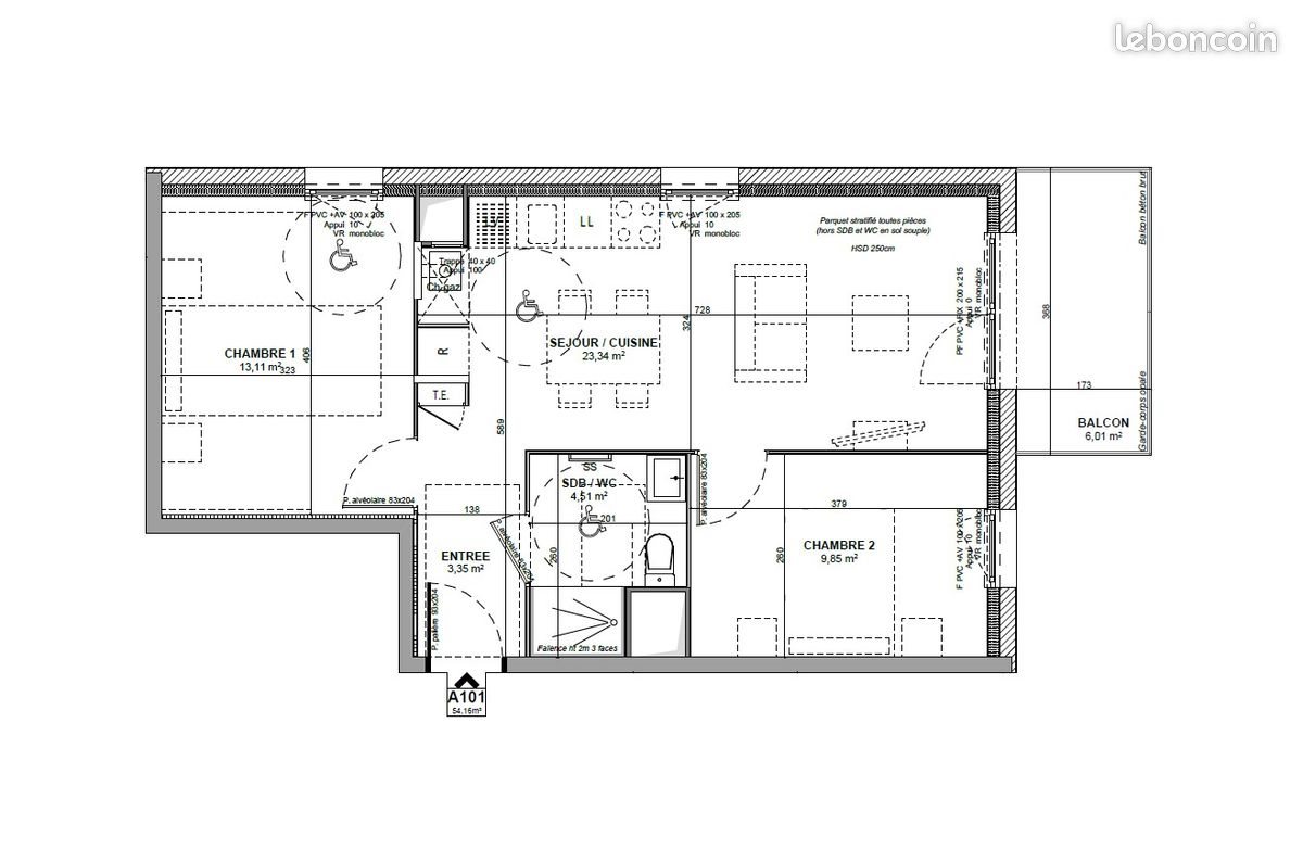Appartement à vendre, 54m², Saint-Bonnet-de-Mure