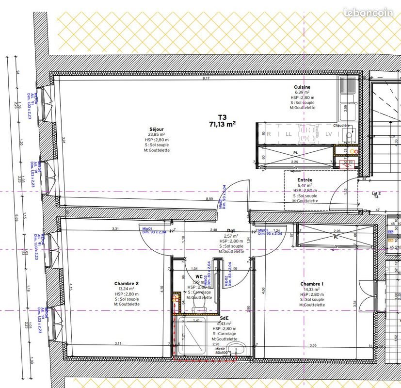 Appartement à louer, 71m², Montauban