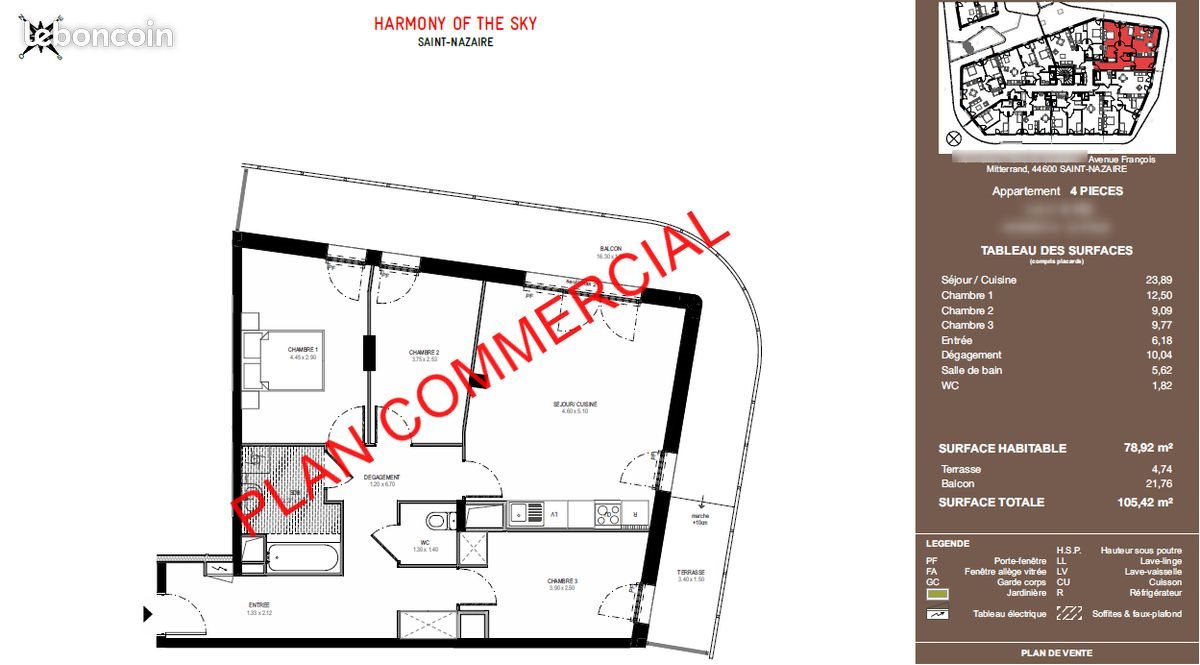 Appartement à louer, 79m², Saint-Nazaire