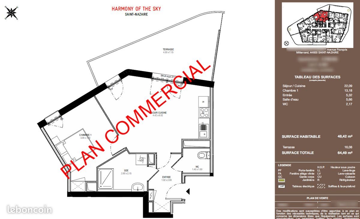 Appartement à louer, 48m², Saint-Nazaire