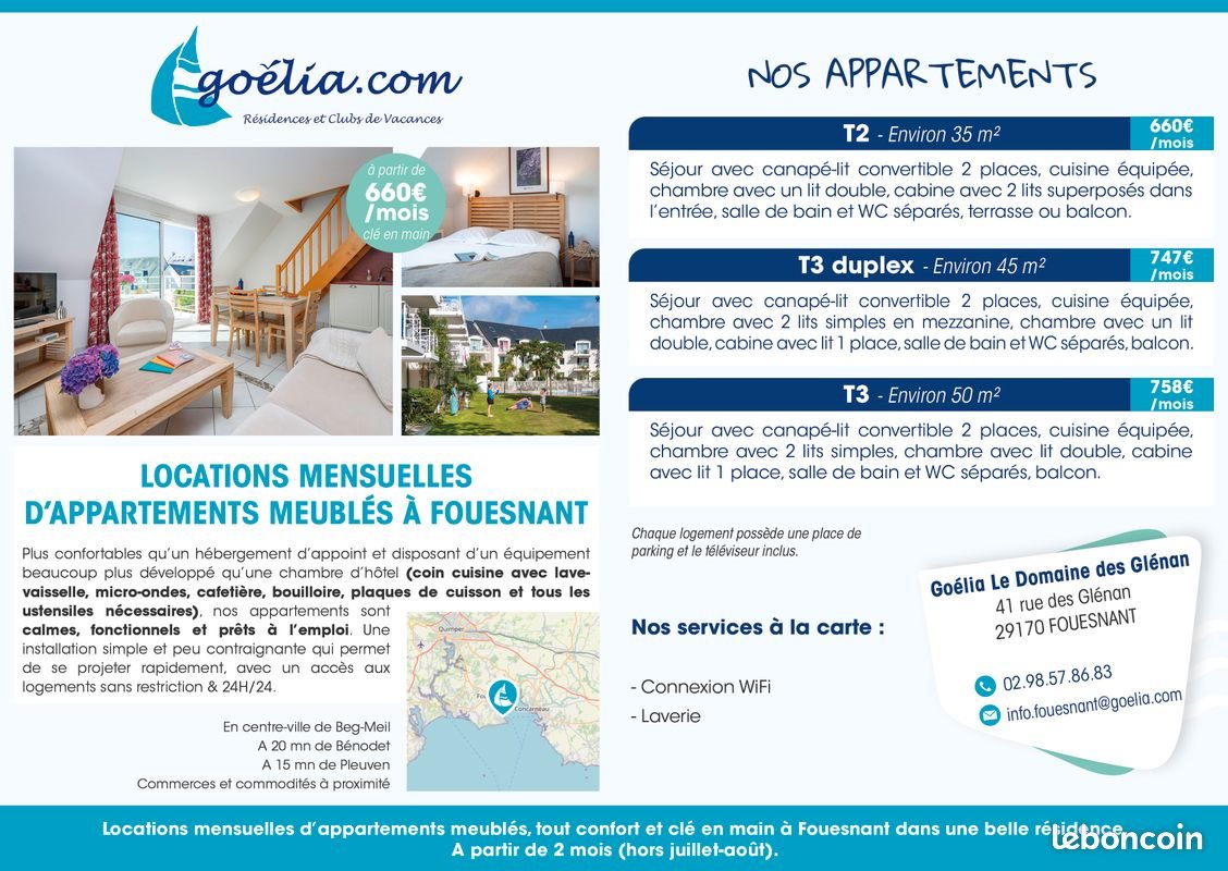 Appartement à louer, 35m², Fouesnant