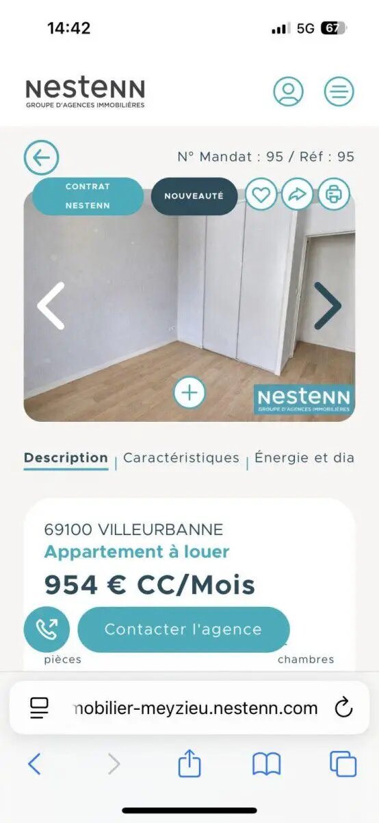 Appartement à louer, 64m², Villeurbanne