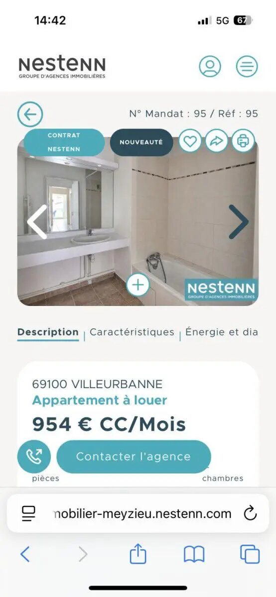 Appartement à louer, 64m², Villeurbanne