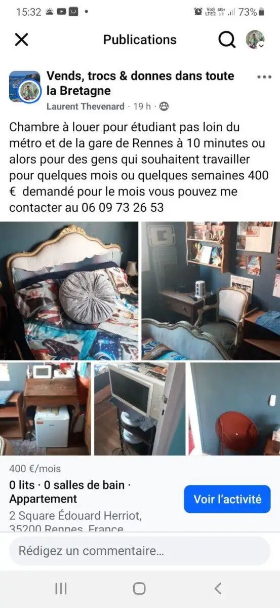 Appartement à louer, 10m², Rennes