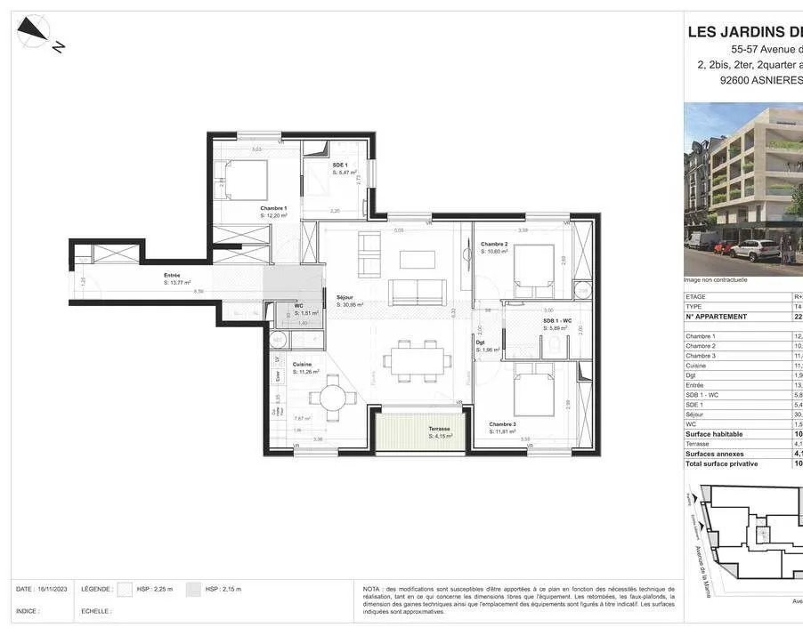 Appartement à louer, 105m², Asnières-sur-Seine