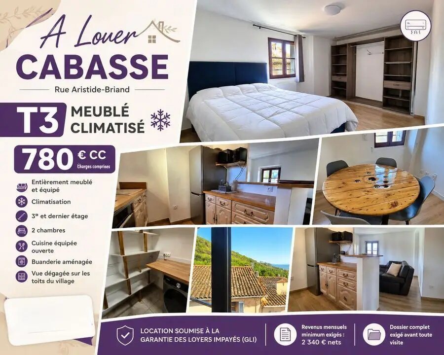Appartement à louer, 63m², Cabasse