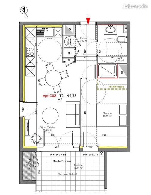 Appartement à louer, 45m², Bidart