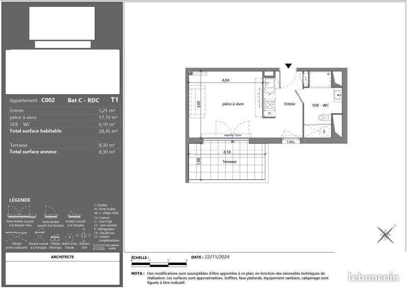 Appartement à louer, 28m², Mèze