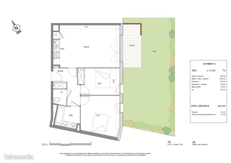Appartement à louer, 63m², Frouzins