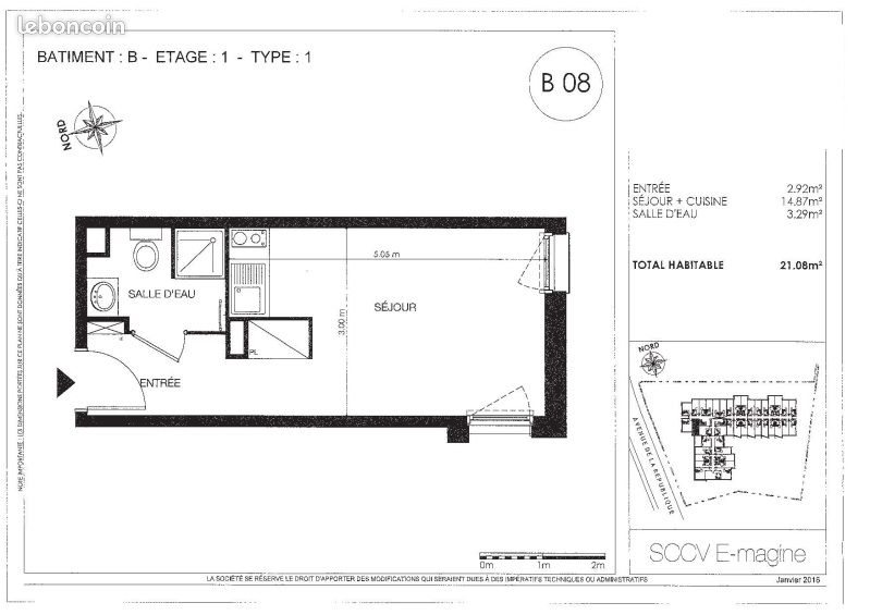 Appartement à louer, 21m², Isle