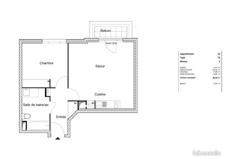 Appartement à louer, 46m², Villiers-sur-Marne