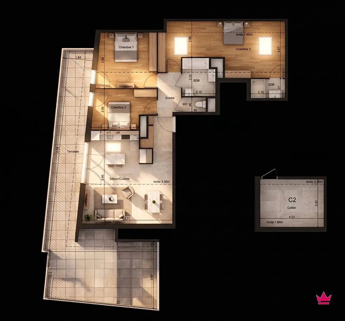 Appartement à vendre, 86m², Simandres
