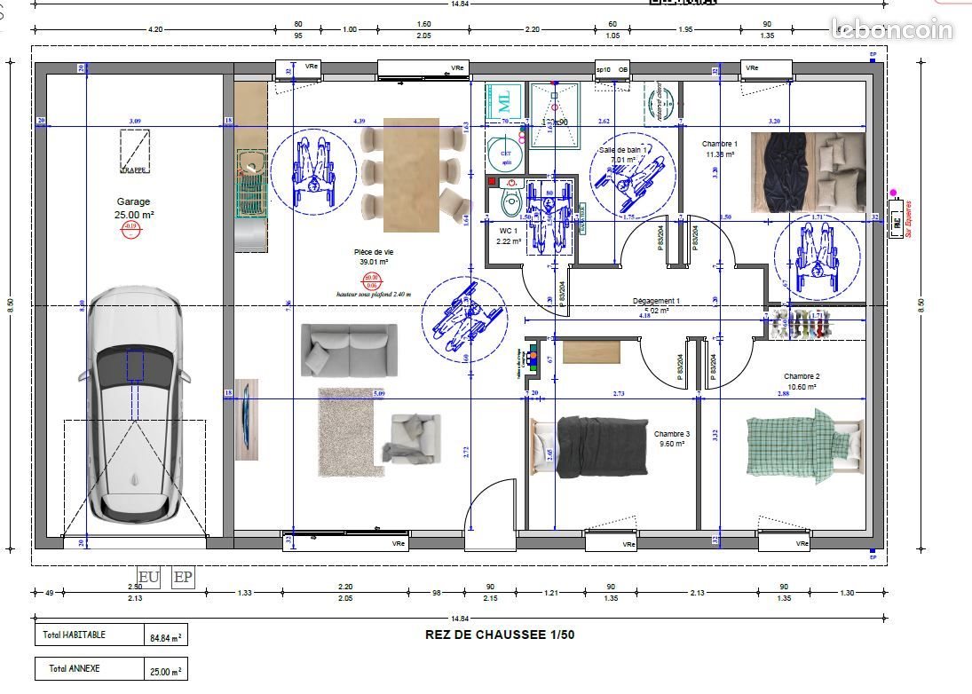 Maison à vendre, 84m², Baraqueville