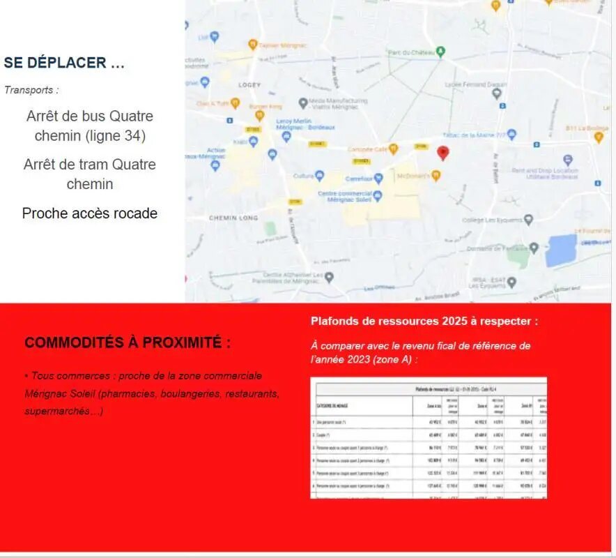 Appartement à louer, 51m², Mérignac