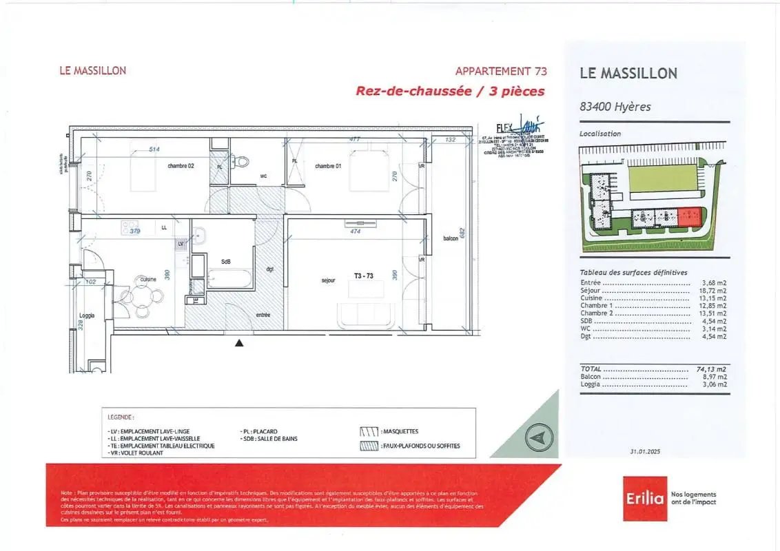 Appartement à louer, 74m², Hyères