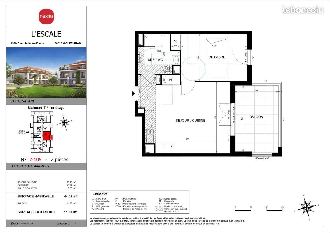 Appartement à louer, 44m², Vallauris