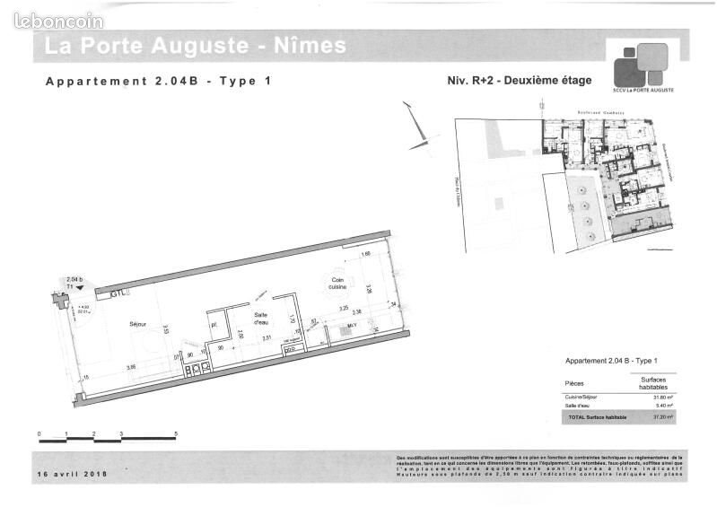 Appartement à louer, 37m², Nîmes