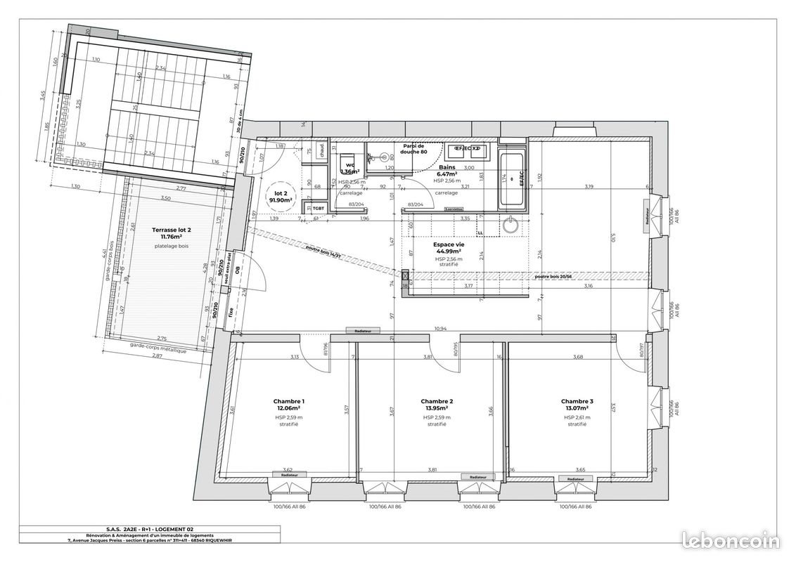 Appartement à louer, 92m², Riquewihr