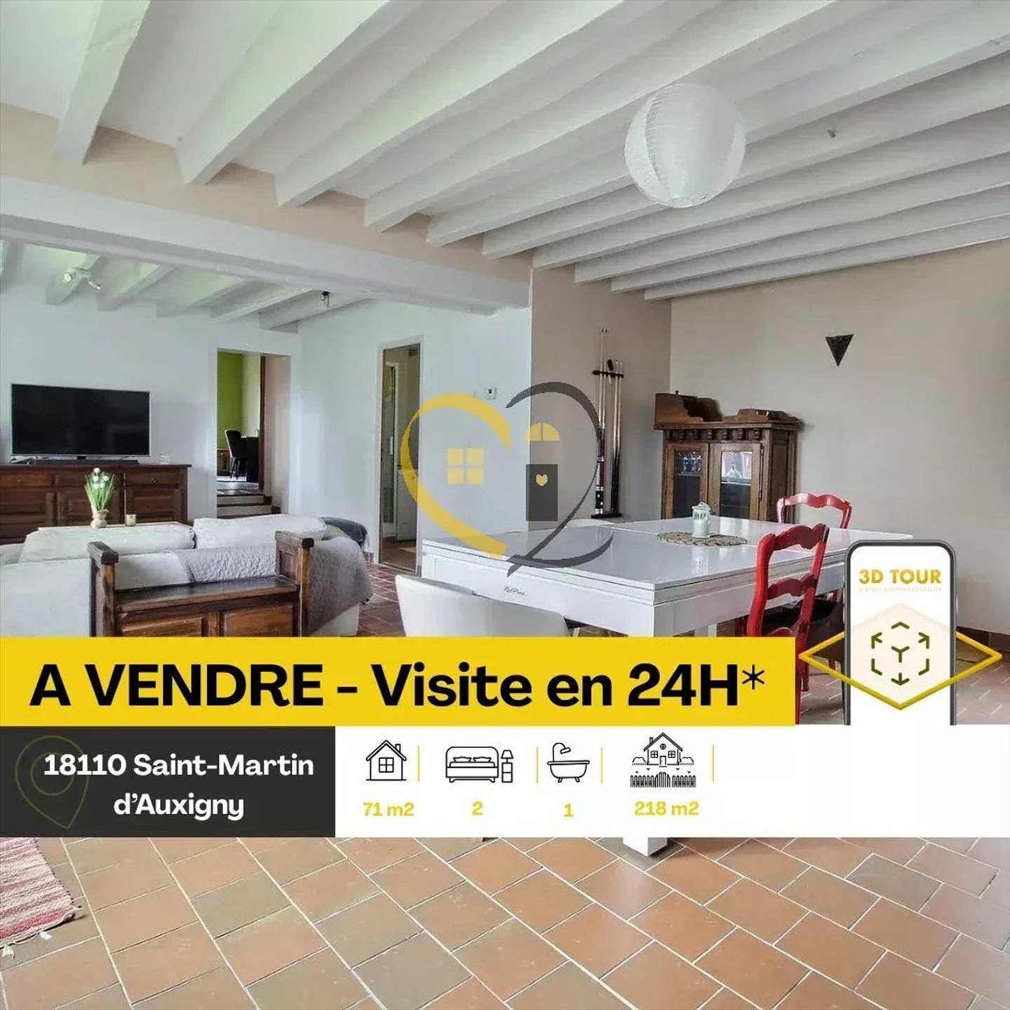 Maison à vendre, 71m², Saint-Martin-d'Auxigny