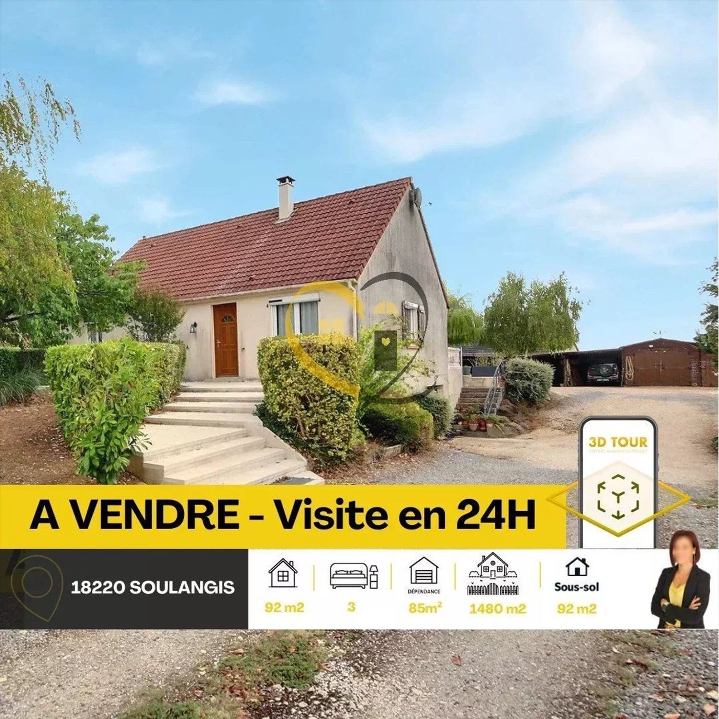 Maison à vendre, 92m², Soulangis