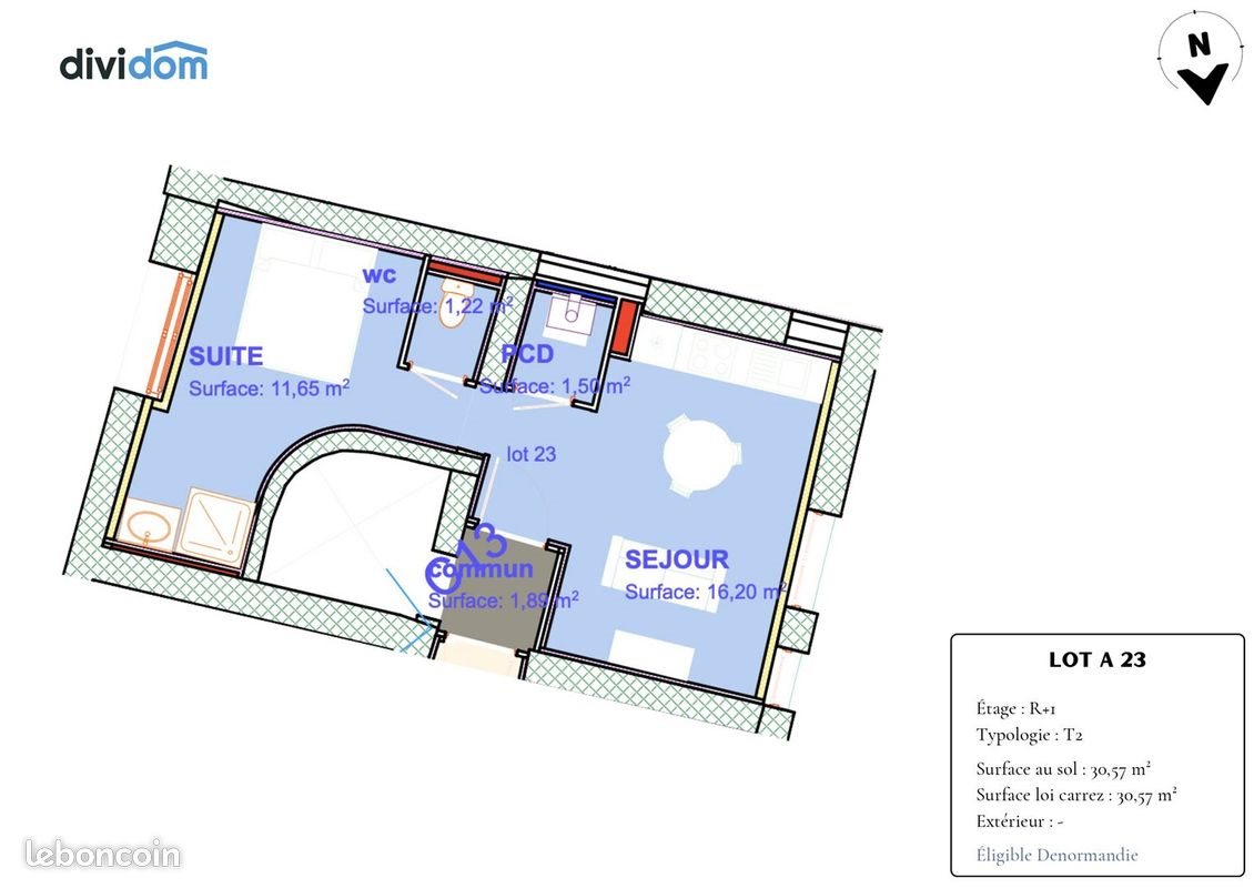 Appartement à vendre, 31m², Douai