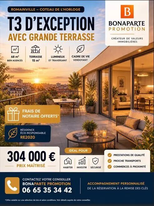 Appartement à vendre, 62m², Romainville