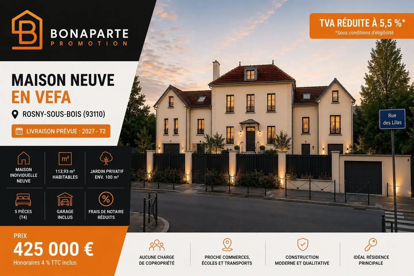 Maison à vendre, 114m², Rosny-sous-Bois