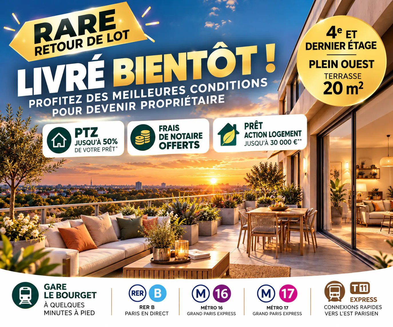 Appartement à vendre, 65m², Drancy