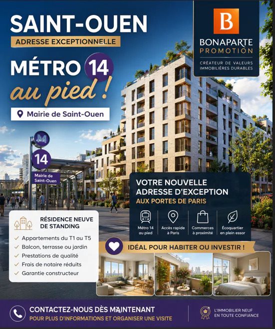 Appartement à vendre, 28m², Saint-Ouen-sur-Seine