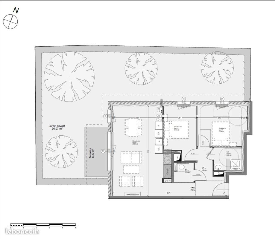 Appartement à louer, 63m², Holtzheim