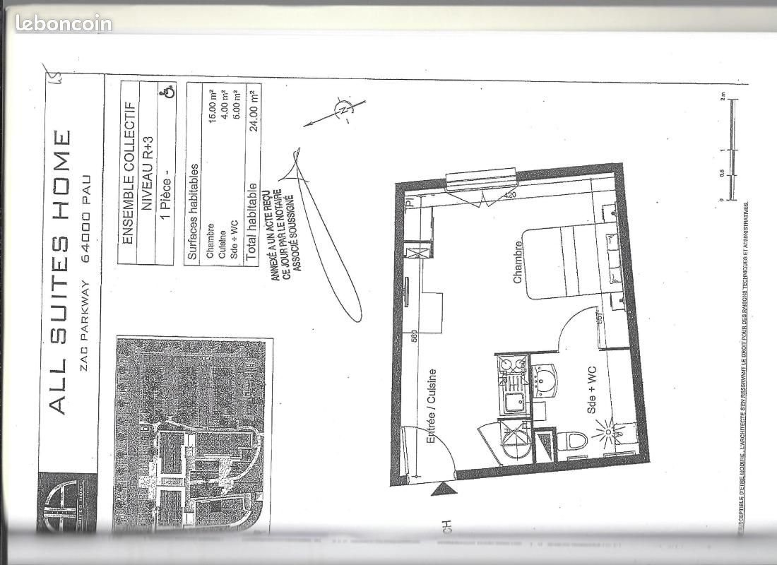 Appartement à vendre, 24m², Pau
