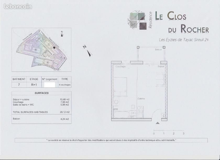 Appartement à vendre, 28m², Les Eyzies-de-Tayac-Sireuil